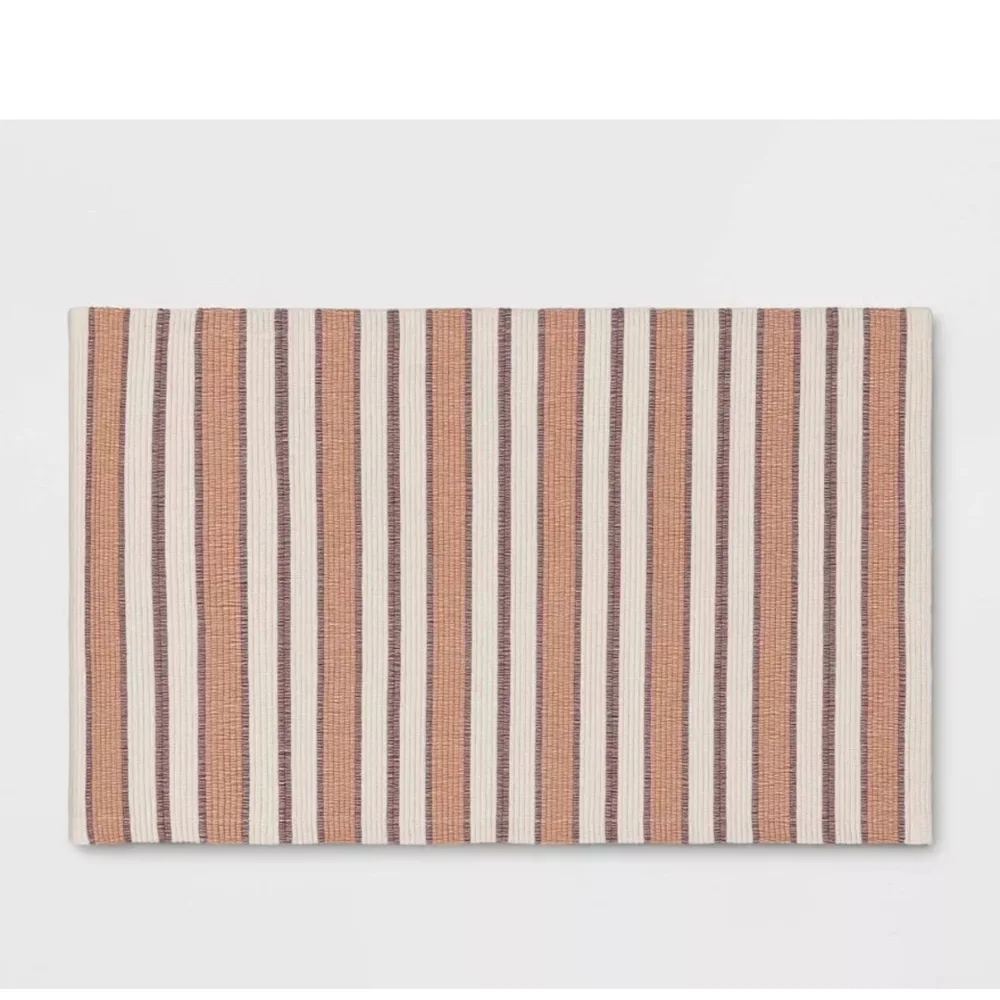 Threshold - 20x34 Striped Rectangle Woven Indoor Accent Rug Rust